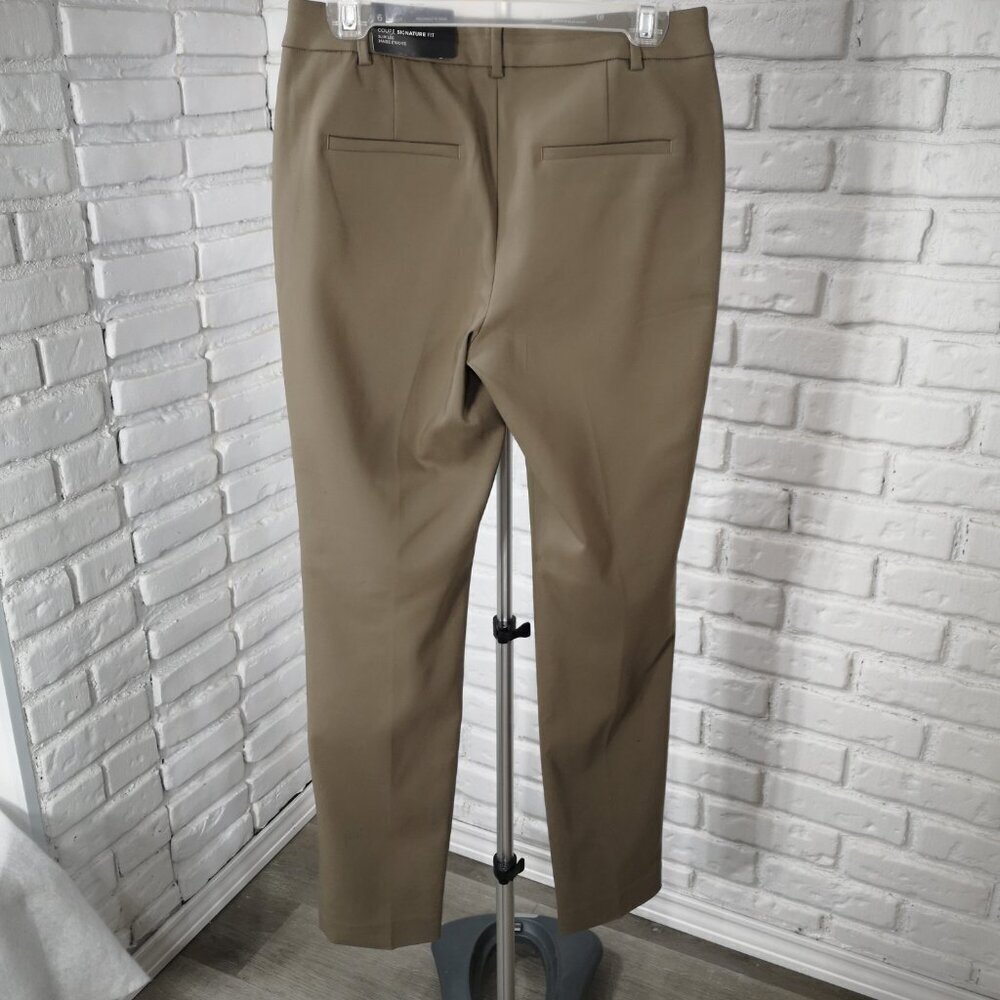 NWT RW&CO. Ladies Size 6 Taupe Slim Leg Zipper & 2 Clasp Closure Dress Pants - Picture 2 of 15